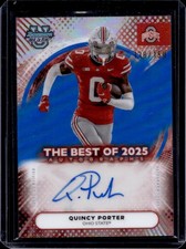 2025 Bowman Best University Quincy Porter The Auto Blue Refractor #/150 Buckeyes