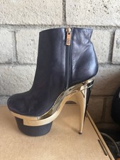 Versace black leather triple platform heel (O...