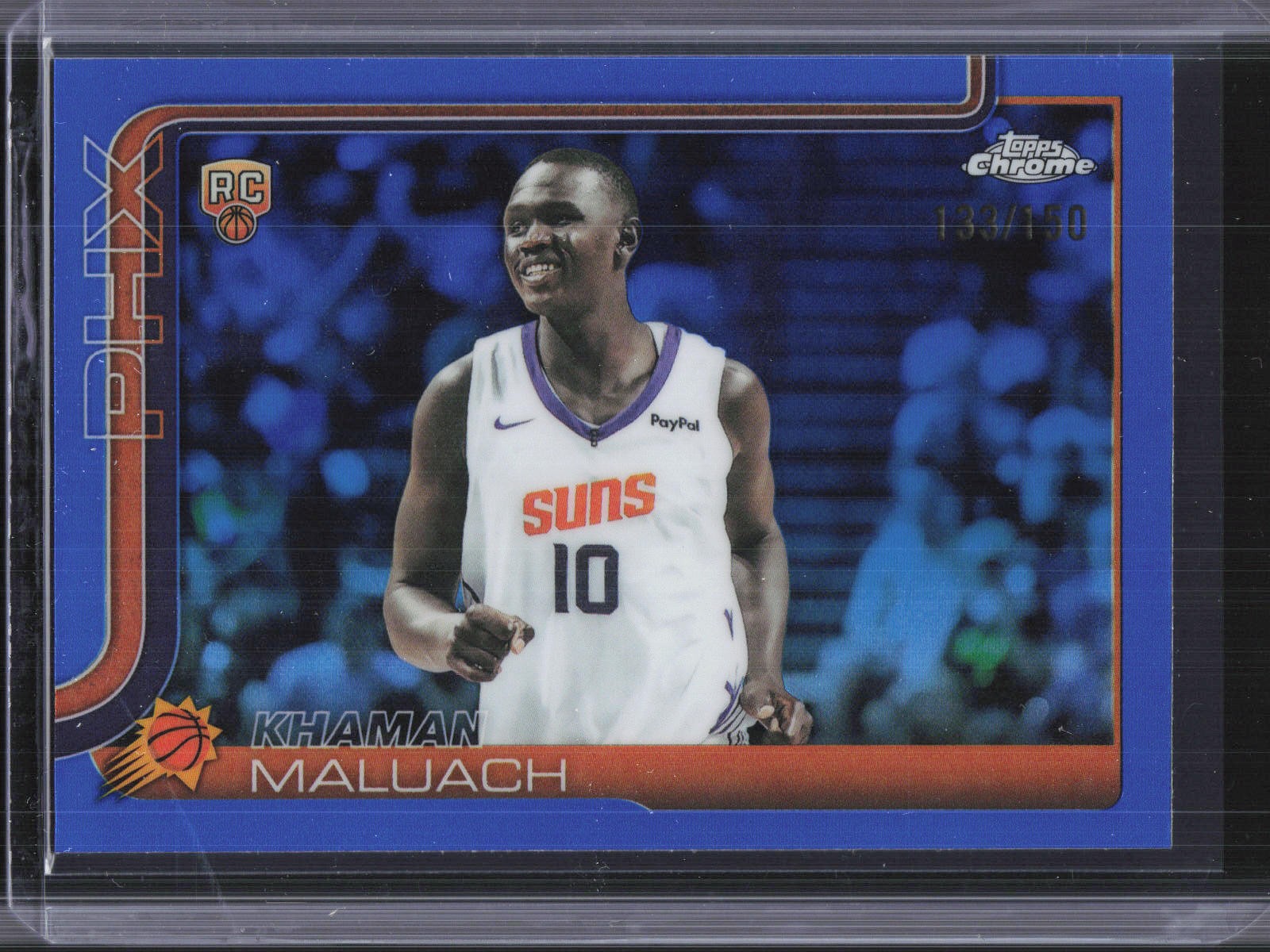 2025-26 Topps Chrome #260 Khaman Maluach Blue Refractor #/150 RC