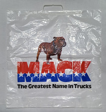 Rare 1970s Mack Trucks Advertising Plastic Bag Made In the USA 16 1/2" x 16 1/2"