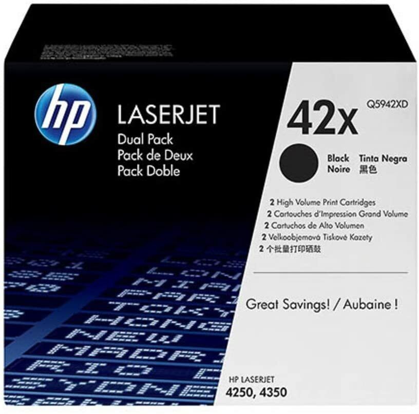 Toner HP 42X Q5942XD pack de 2 cartouches laser haute capacité pour imprimante