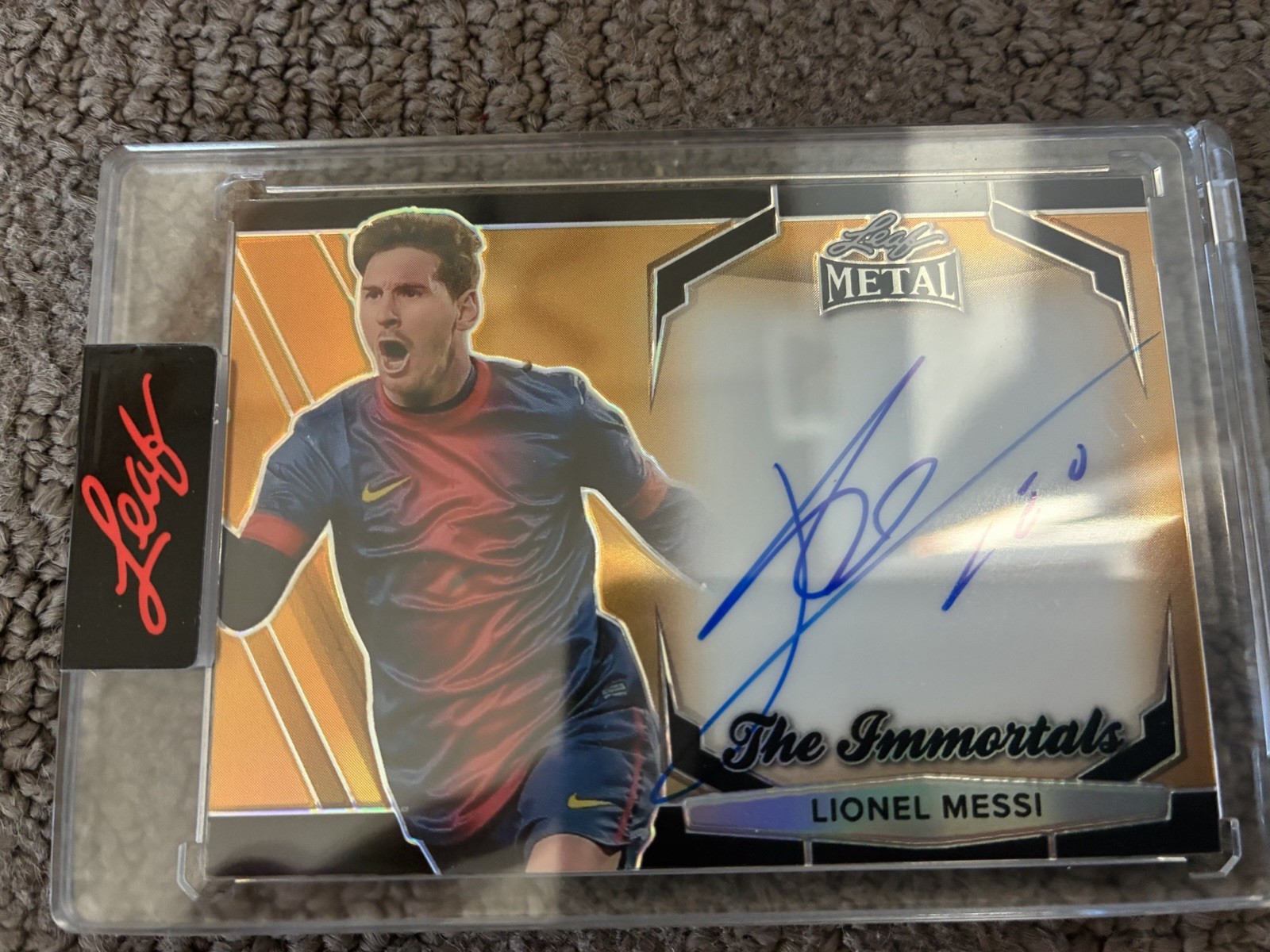Lionel Messi ON-CARD AUTO - GOLD 2024 Leaf Metal The Immortals  97/100 IA-LM1