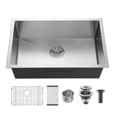28 Inch Undermount Kitchen Sink, 18 Gauge 304 Stainless Steel Single Bowl wit...