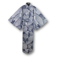 Japanese MEN'S KIMONO YUKATA OBI SETBAMBOO NAVY LL SIZE NEW 60