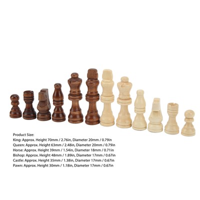 32Pcs Chess Pieces Holzschachfiguren Nur Mit Filz Für UB