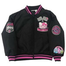 Girls Black Pink Hello Kitty Bomber Jacket Coat