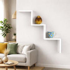 Step-Shaped Floating Wall Shelf for Bedroom/Hallway