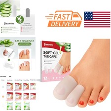 Multi Size Silicone Toe Protectors 12 Pack for Blisters and Ingrown Toenails