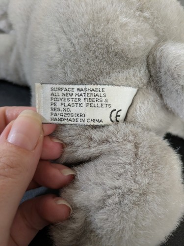 Vintage Aurora Nilpferd Plüschtier 10 Zoll Stofftier grau realistisch Nilpferd Spielzeug - Bild 4 von 6