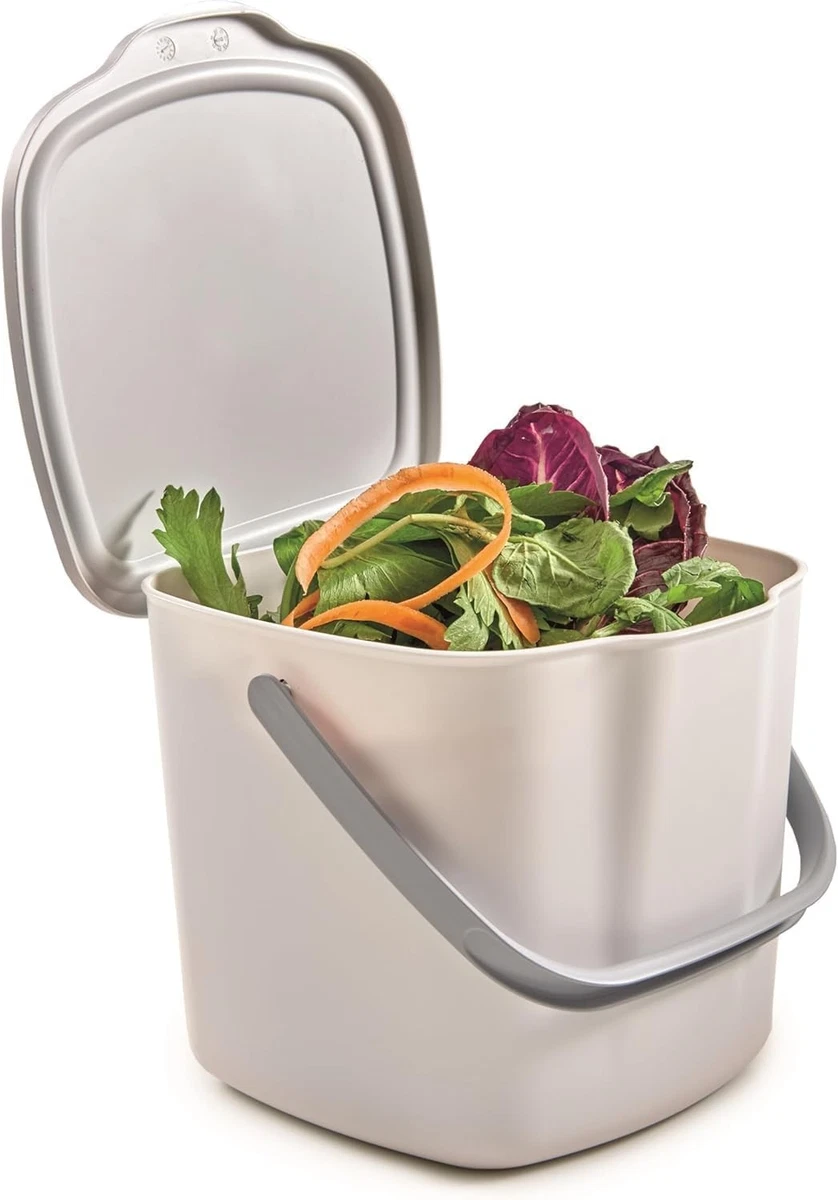 Pattumiera Da Cucina Pieghevole 9L – Appendere O Posizionare – Coperchio Doppia Apertura E Porta Sacchetti – Colore Crema