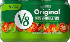 V8 Original 100% Vegetable Juice Pack - 6 Cans - 11oz
