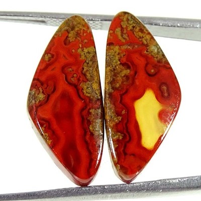 14.40Cts Natürliche Moroccan Seam Agate Paar Fancy Cabochon Lose Edelsteine