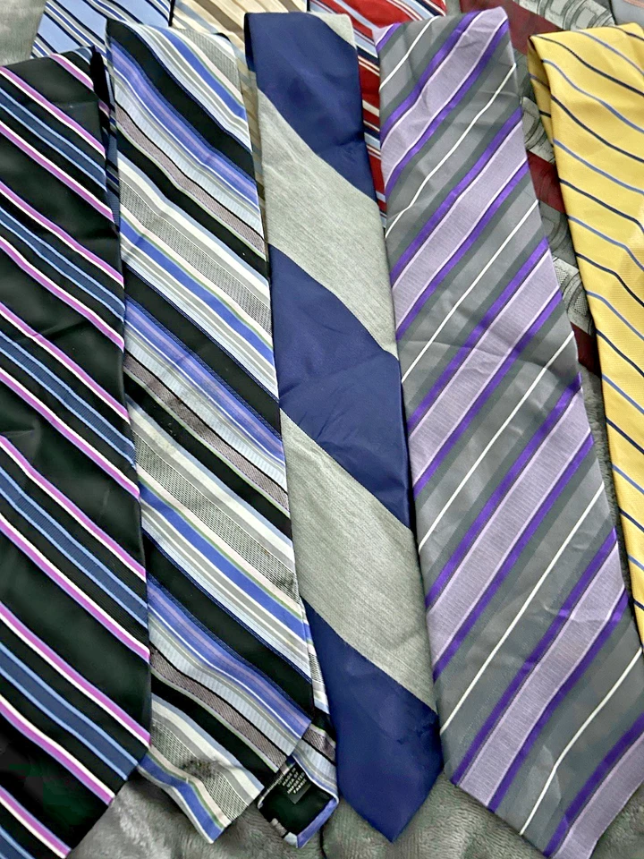 批量 21 件 男式领带 混合条纹 多色 Hilfiger J Abboud More Wear 被子 — 第 3/4 张图片