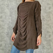 Pullover Pulli Bitte Kai Rand Gr 42 XL Braun Lang Strickkleid Coppenhagen