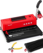 46-Hole Binding Machine Spiral Coil Binder Classic Red,DIY Book Binder Kits...