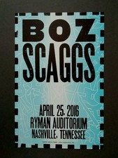 BOZ SCAGGS Hatch Show Print RYMAN AUDITORIUM Nashville 2016 Concert Poster