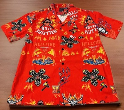 Netflix Stranger Things Hellfire Club Button Up Shirt Mens Size  NWT