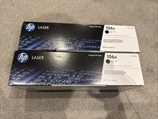 2 Genuine Original HP 106A Black Toner Cartridges W1106A