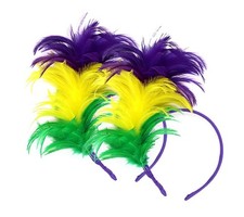 Mardi Gras Accessories for Women Mardi Gras Outfit Headband Headpiece Feather...