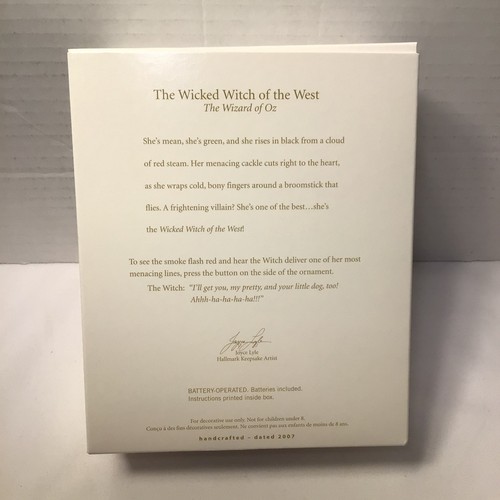 HALLMARK KEEPSAKE ORNAMENT "WICKED WITCH OF THE WEST" - 2007 - Picture 4 of 4