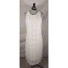 Vince Camuto White Lace Sleeveless Maxi Dress Womens XL Hamptons Beach Wedding