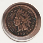US Rare Old West 1906 Indian Head Penny Coin American Collection Shield Cent USA
