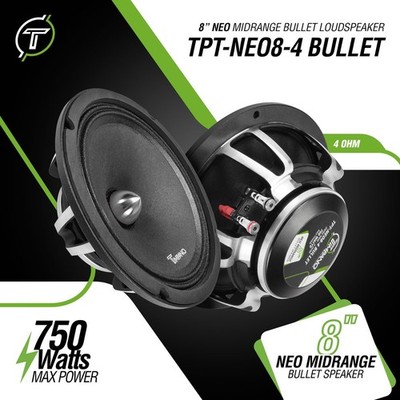 Timpano TPT-NEO8-4 BULLET 8” Midrange Neodymium Car Speaker 4 Ohm