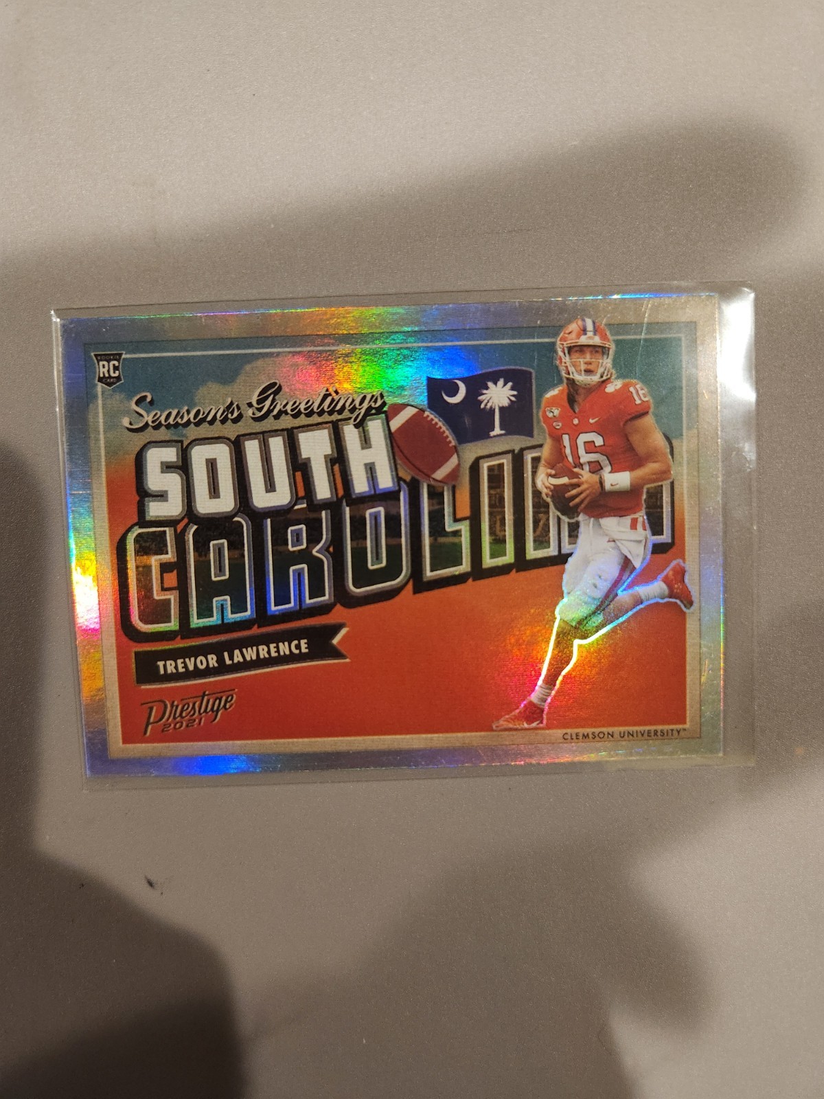 TREVOR LAWRENCE 2021 PRESTIGE DRAFT SEASON'S GREETINGS ROOKIE RC