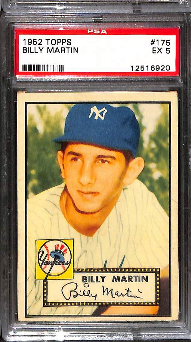 1952 Topps #175 BILLY MARTIN PSA 5 EX 12516920