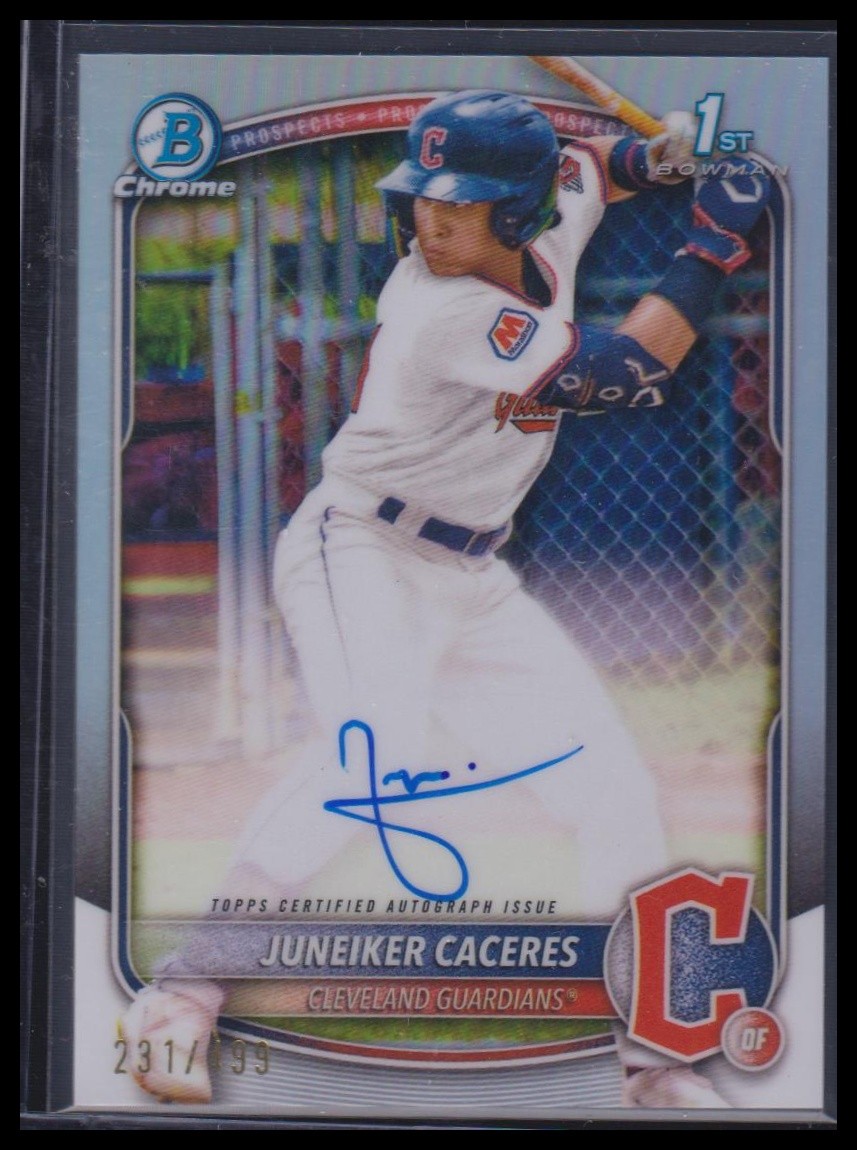 2025 Bowman Chrome #CPA-JUC Juneiker Caceres Prospect Autographs Refractor #/499
