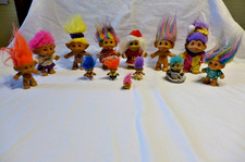 Vintage ACE Novelty/Russ Berrie 1980-1990's Troll Lot Of 12 Santa-Tie Dye Jewels
