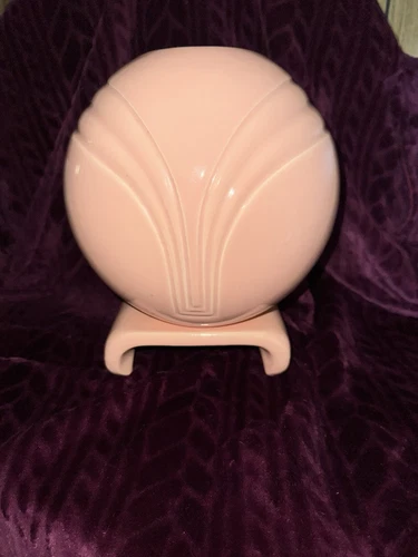 Vintage Haeger Vase w/pedestal Salmon Pink Large 12x8
