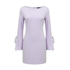 Urban Outfitters Womens Lilac Dress With Lace-Up Bell Sleeves Size M