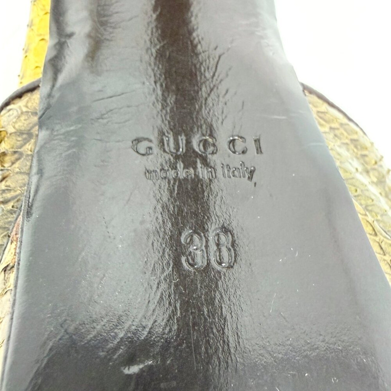 Gucci Python Platform Pumps Yellow 38 EU Python L… - image 8