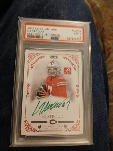 2022 Onyx Vintage CJ Stroud Auto Rookie PSA 9 Mint Green Autograph #/50 #CACS