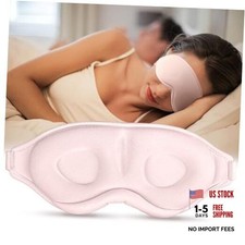 Sleep Mask for Side Sleeper Women Men, Light Blocking Eye Mask for Pink