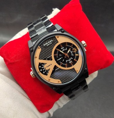 #Refurbished Diesel Only The Brave 3 Bar Dual Time Analog Men's Wrist Watch