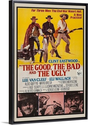 Good Bad & The Ugly  Movie Poster Art Print, Framed or Canvas Old West Cowboys