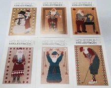 6 Homespun Collectibles Cross Stitch Patterns/Charts 6 Different Santas F