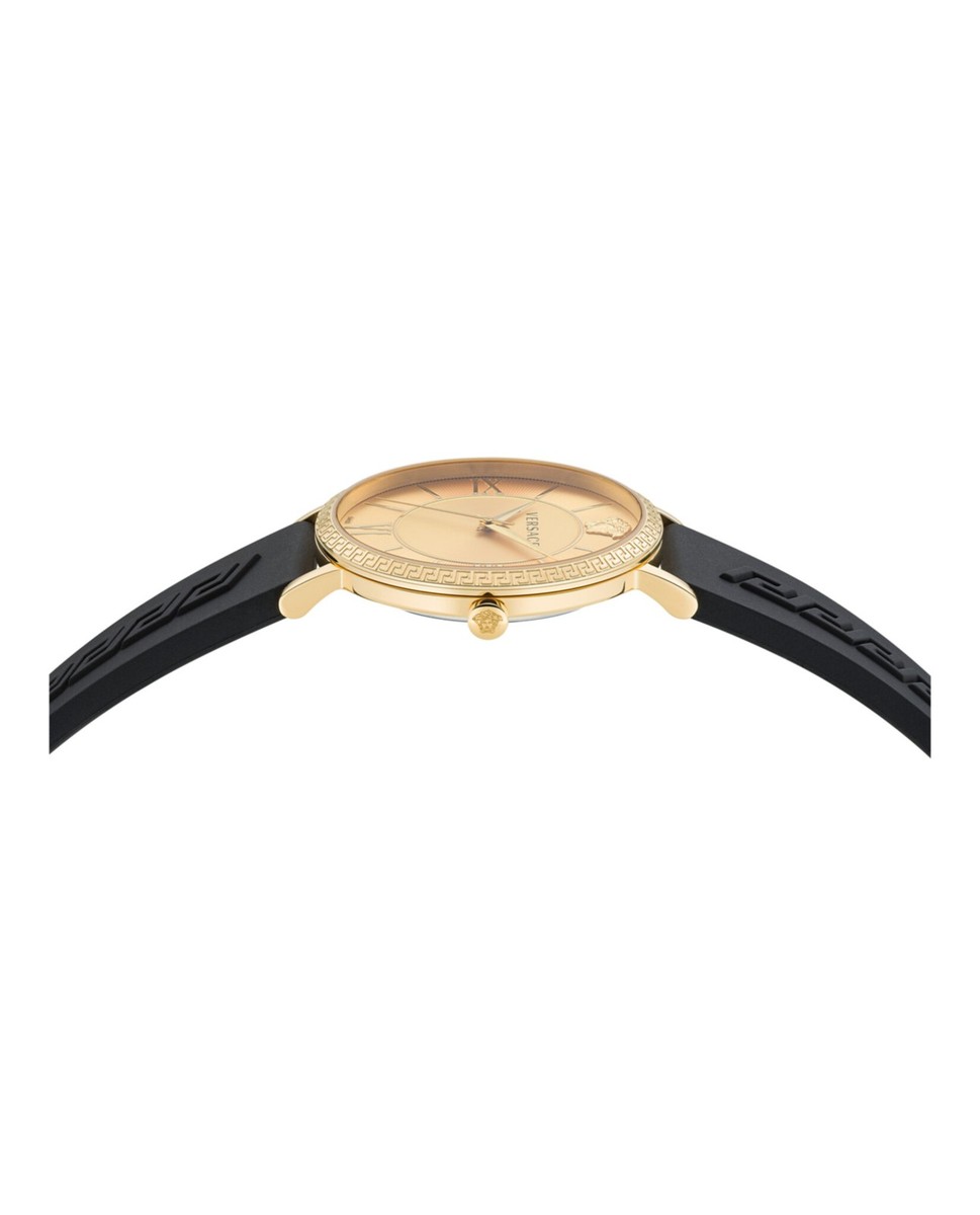Versace Mens V-Eternal Gold 42mm Strap Fashion Watch | eBay