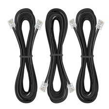 3Pack Telephone Extension Cord 10Ft Cable Line with Standard RJ11 6P4C Plugs ...