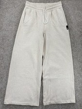 Adidas Studio Lounge Wide Leg Pull On Fleece Pant Womens XL Natural Cream HE3127