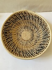 Ugandan Basket 12.25" African Basket Banana Leaf Swirl Coil Basket Uganda