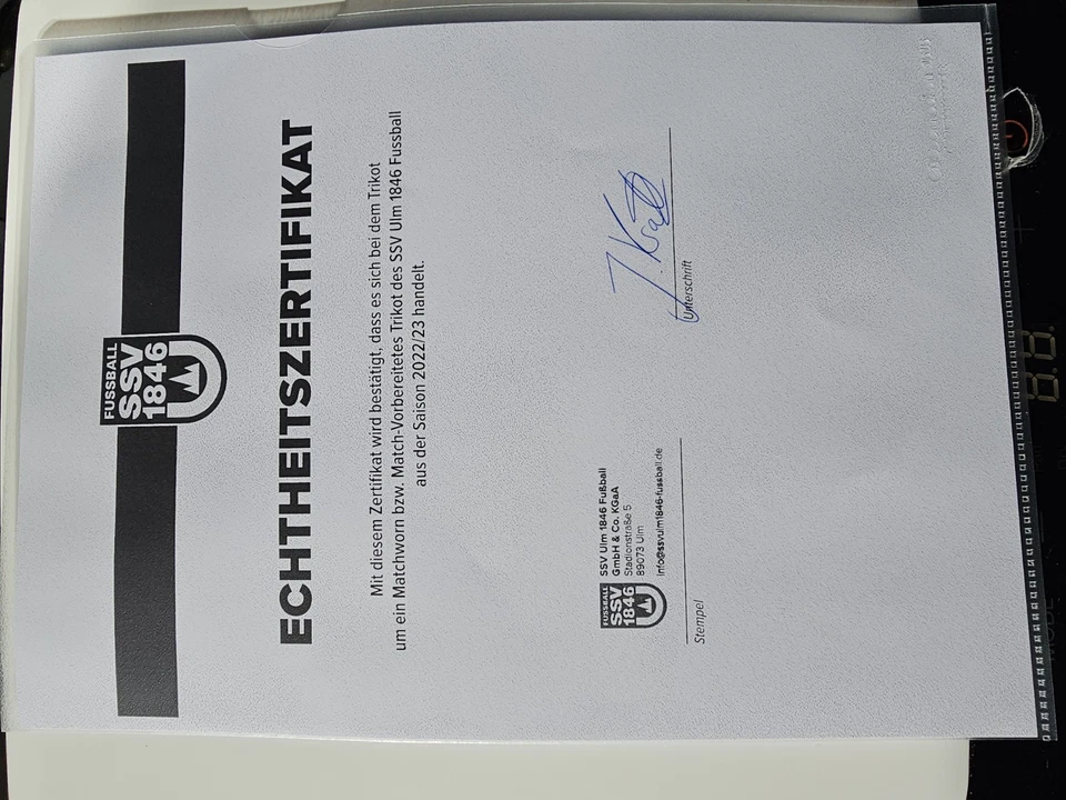 Matchworn-Trikot von SSV Ulm 1846 22/23 mit Zertifikat. - Bild 4 von 4