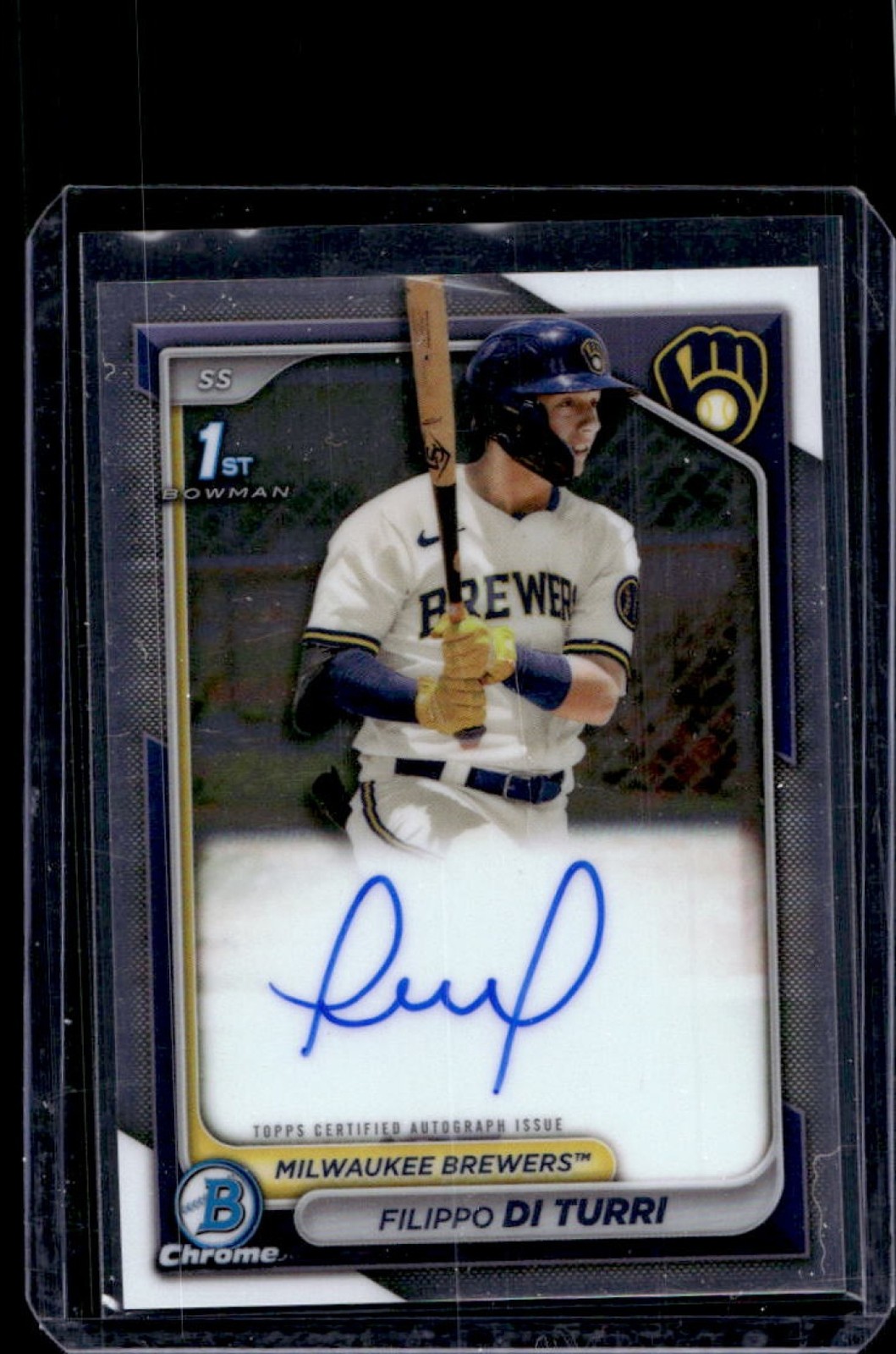 2024 Bowman Filippo Di Turi Chrome Auto 1st #CPA-FDI Brewers