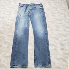 Levi's 501 Jeans Mens 36x34 Blue Straight Leg Button Fly Denim Medium Wash