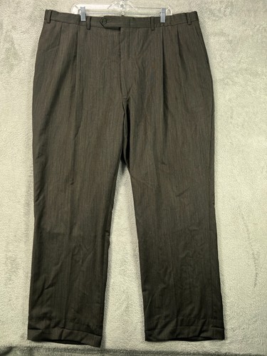 Oscar de la Renta, Vintage Oscar De La Renta Wool Cashmere Mens Brown Dress Pants 44X31 Dress Pants