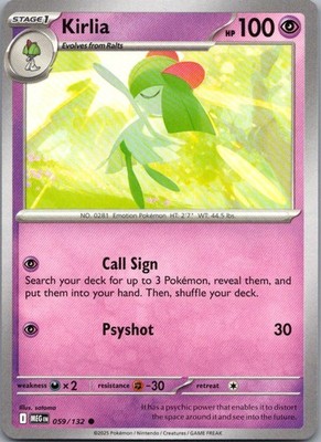 Kirlia Common ME01: Mega Evolution 059/132 NM