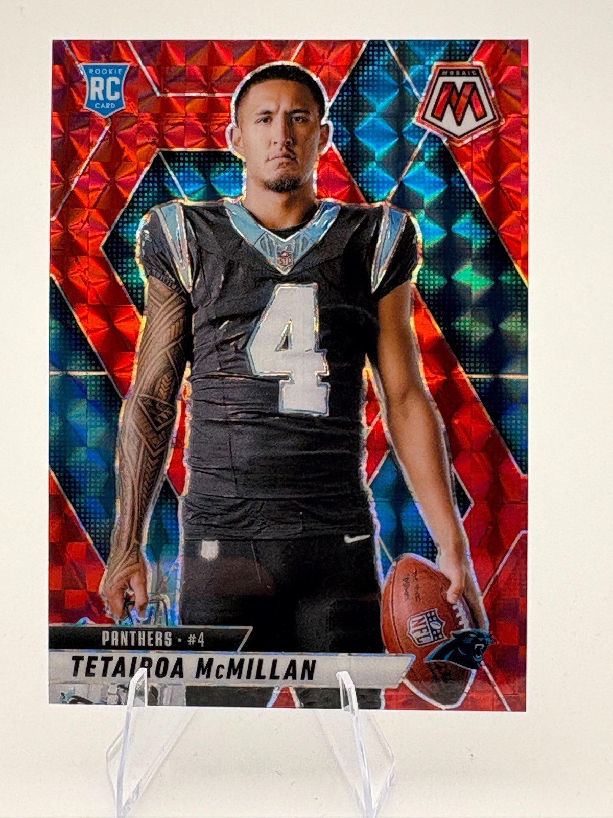 2025 Mosaic Tetairoa McMillan Rookie Variation RC Red Prizm #274 Panthers