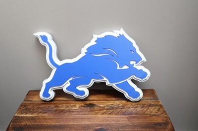 Detroit Lions Logo Sign - 3D Wall and Desk Shelf Art